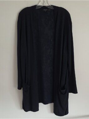 LAFAYETTE 148 | 100% Wool Cardigan Lace Back Navy Sz 3X